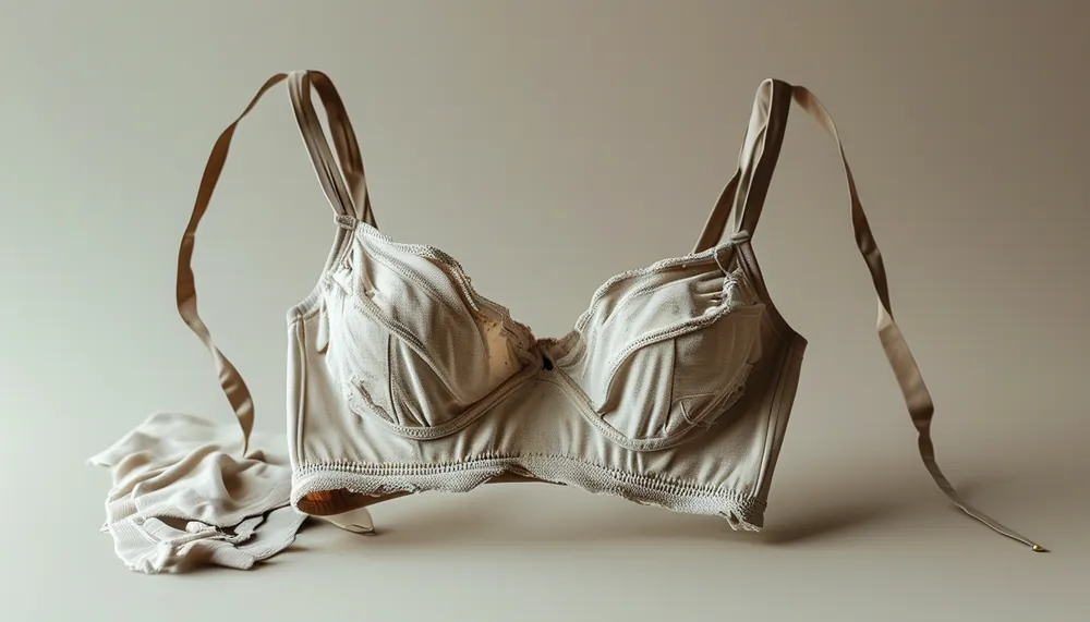 An old worn sports bra next to a new one